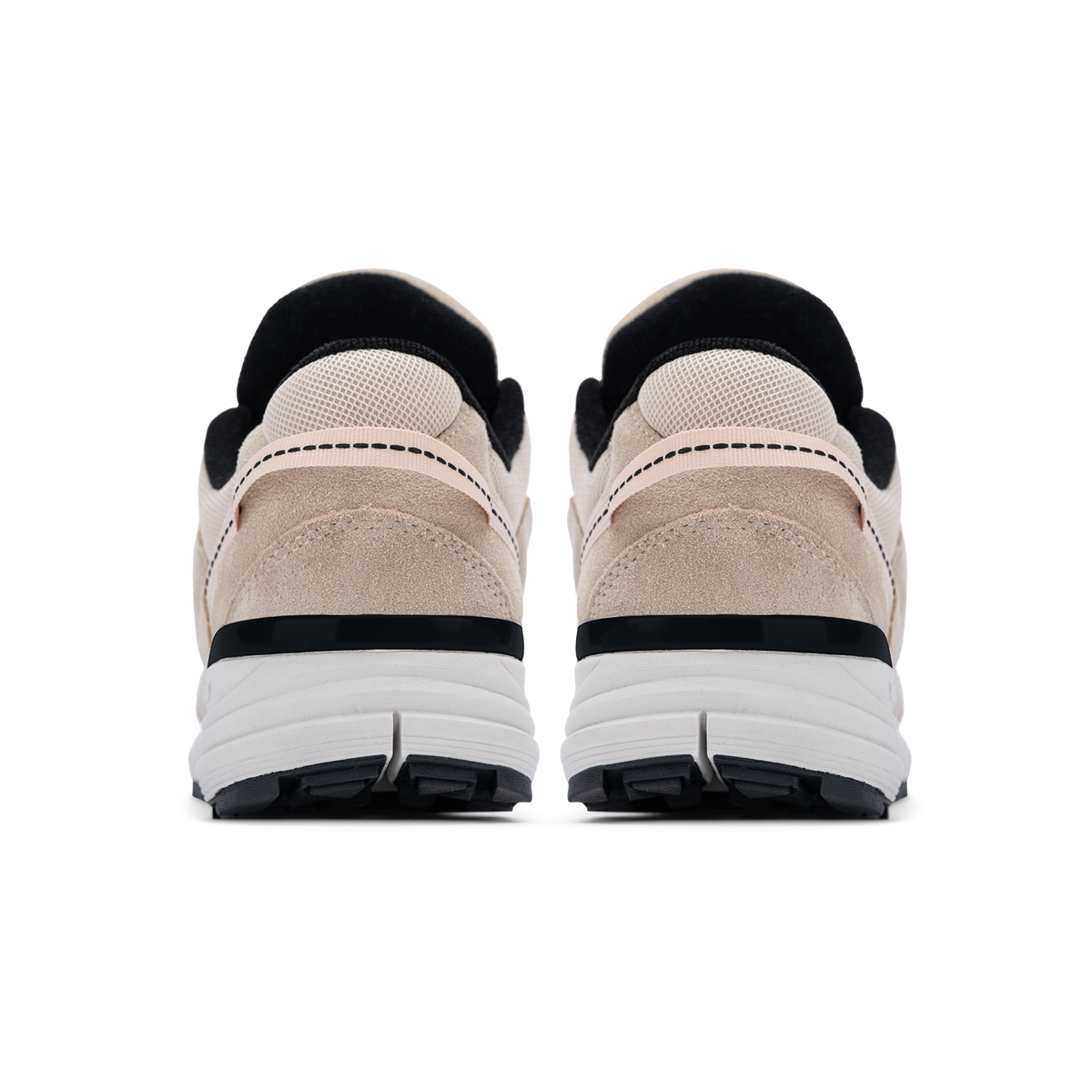 Altiutude / Safari back view khaki suede / air mesh / webbing lace holder with orange lace on a vibram sole